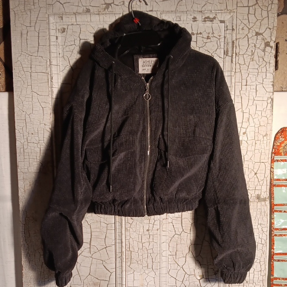 Ashley By 26 International Charcoal Corduroy Bomber Jacket